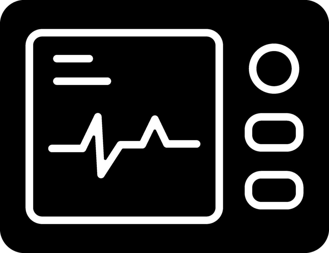 Electrocardiogram Solid Black Icon vector