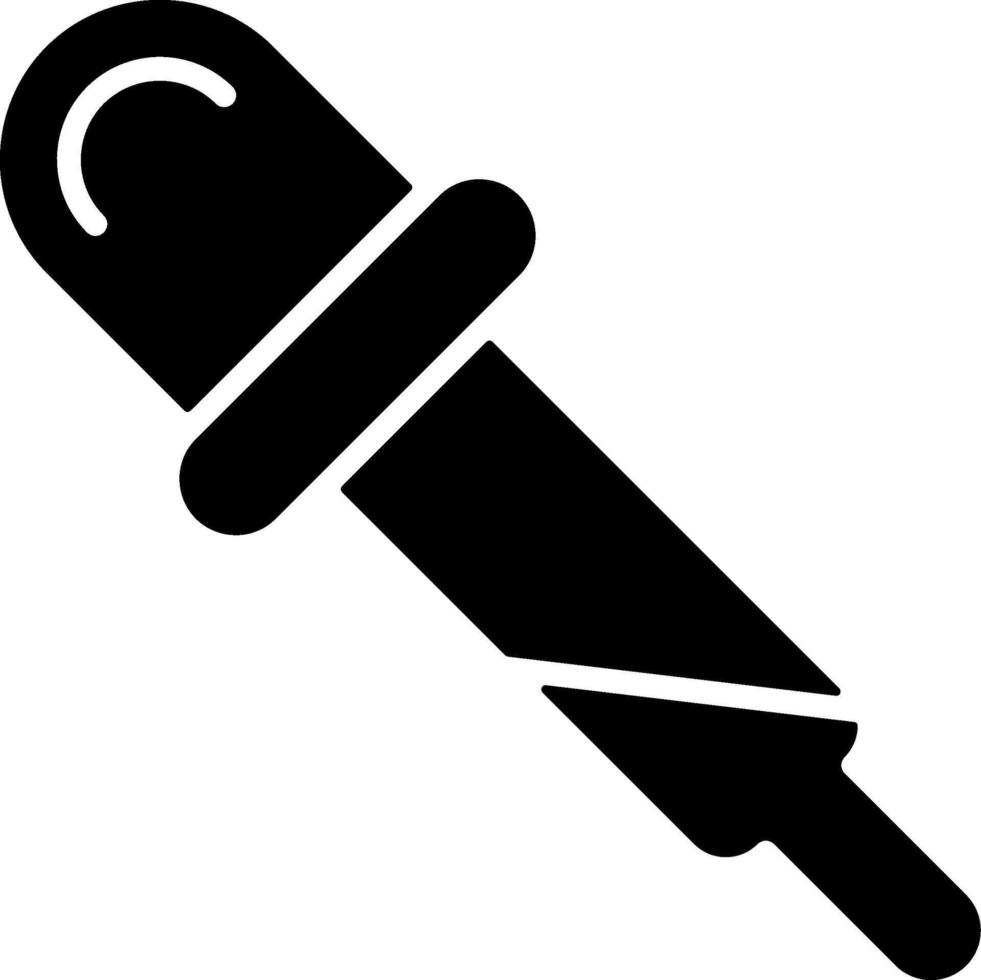 Eye Dropper Solid Black Icon vector