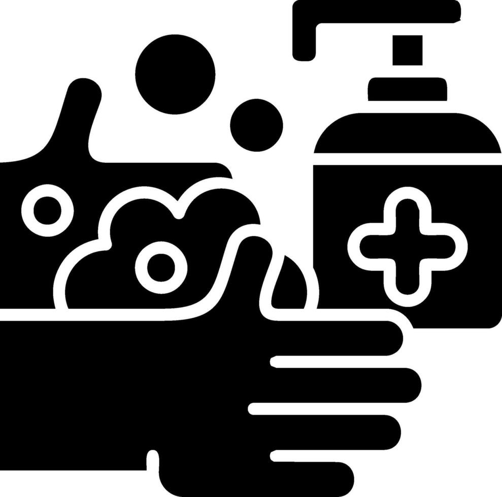 Handwash Solid Black Icon vector