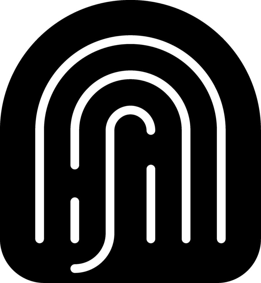 Fingerprint Flat Solid Black Icon vector