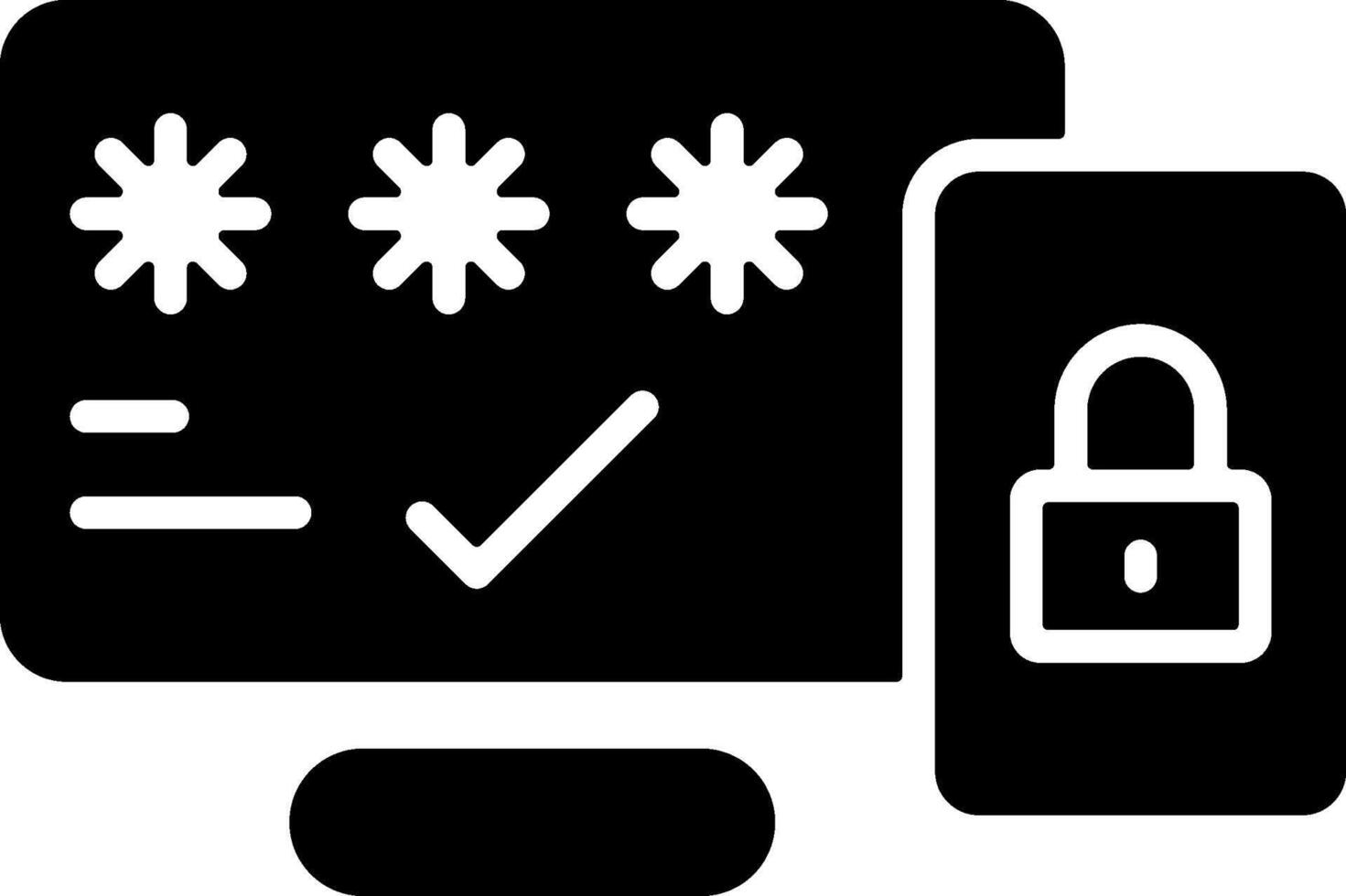 Two Factor Authentication Flat Solid Black Icon vector