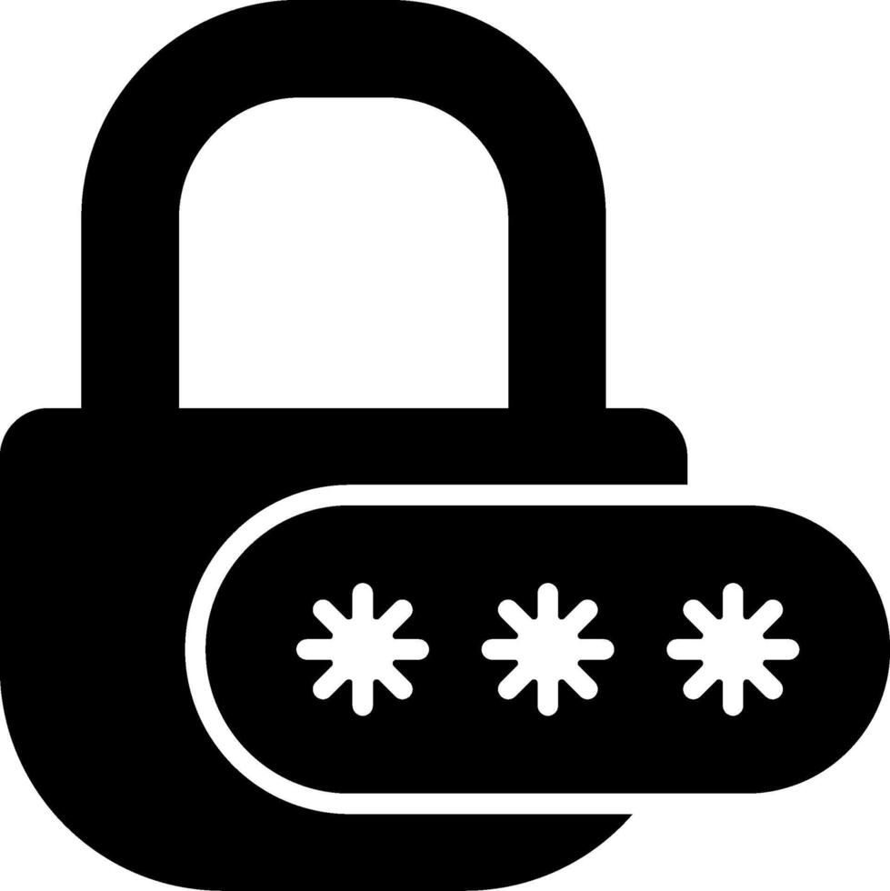 Password Flat Solid Black Icon vector