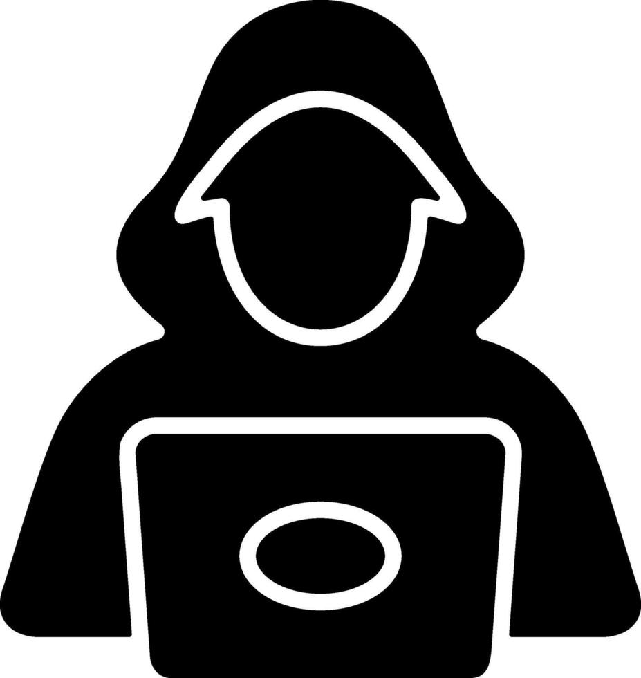 Hacker Flat Solid Black Icon vector