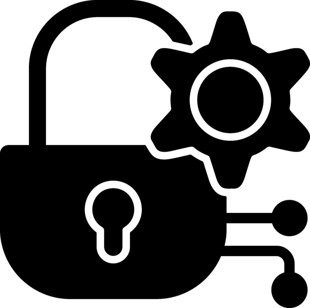 Access Control Flat Solid Black Icon vector
