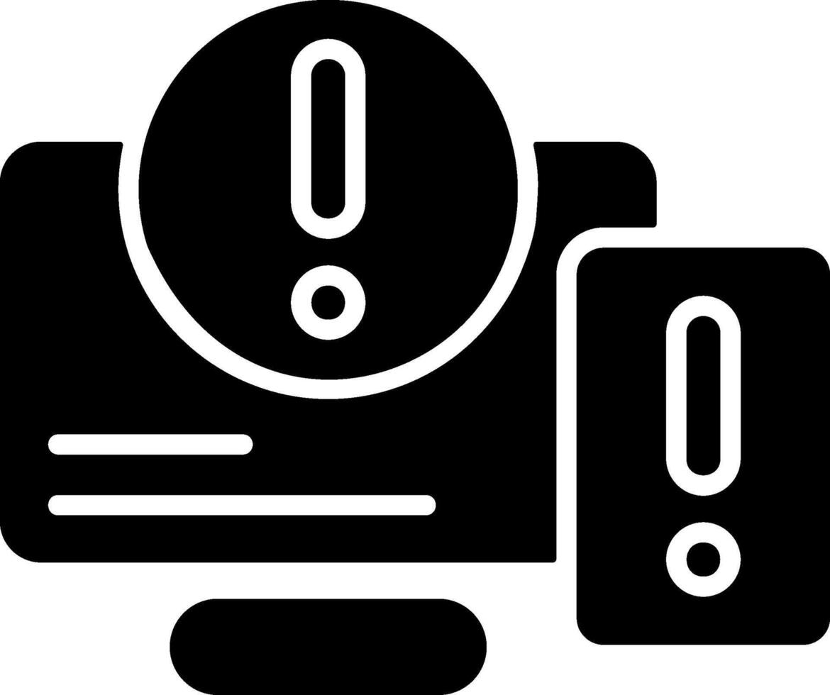 Cyber Attack Flat Solid Black Icon vector