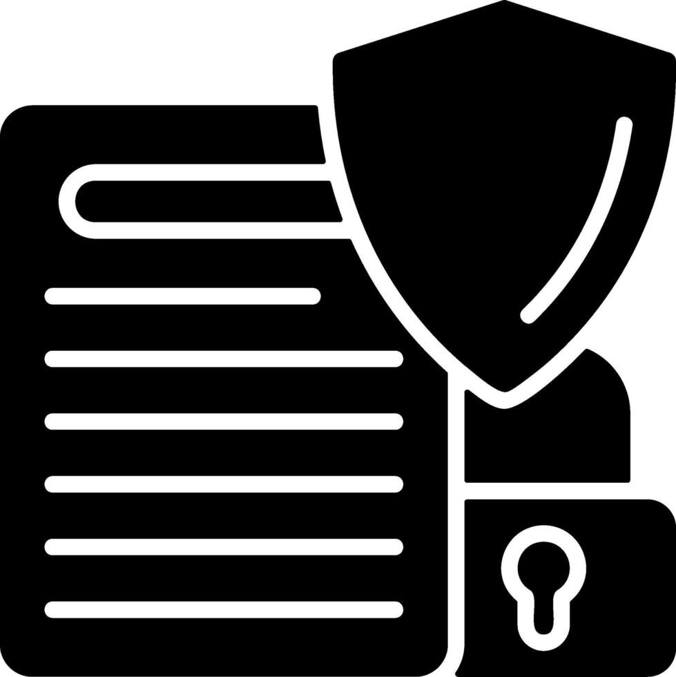 Privacy Policy Flat Solid Black Icon vector