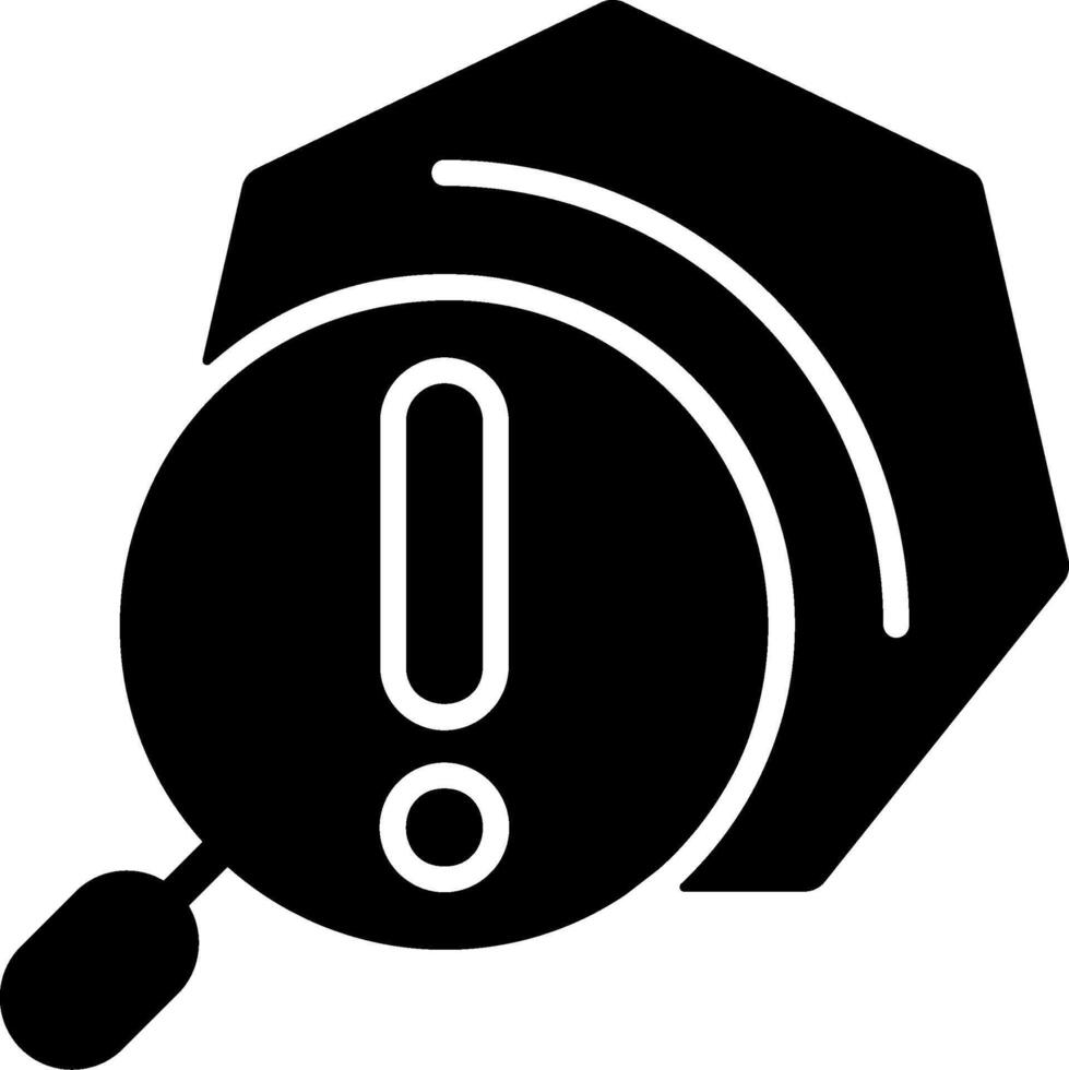 Intrusion Detection Flat Solid Black Icon vector
