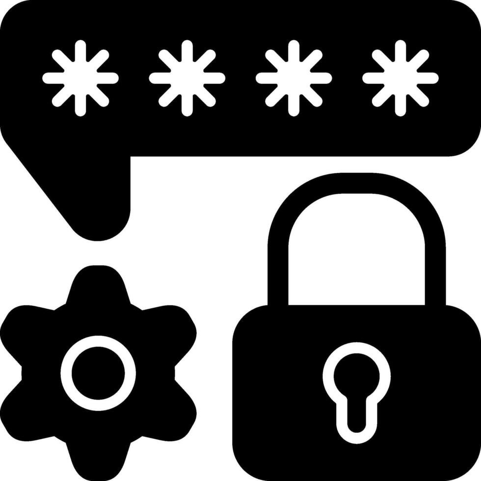 Password Recovery Flat Solid Black Icon vector