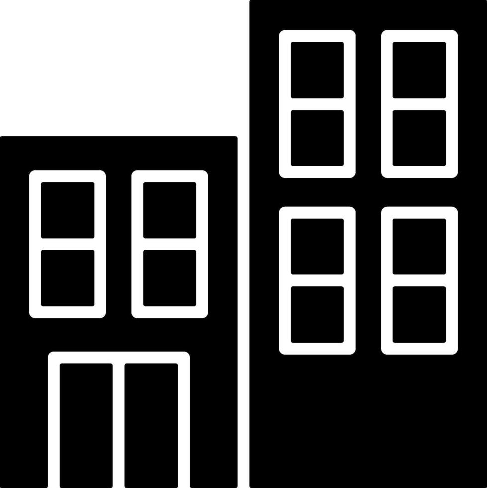 Office Building Solid Black Icon vector