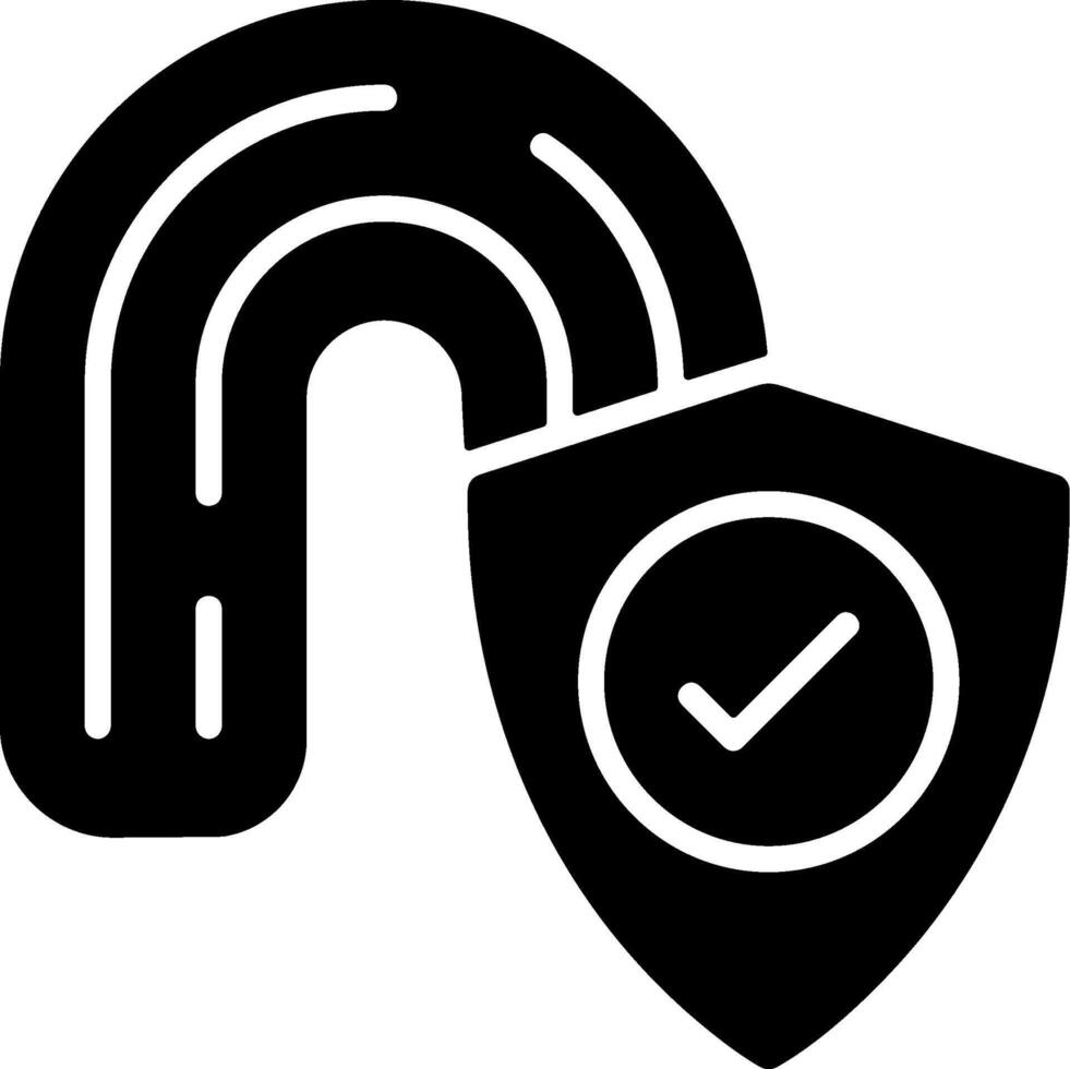 Biometric Security Flat Solid Black Icon vector