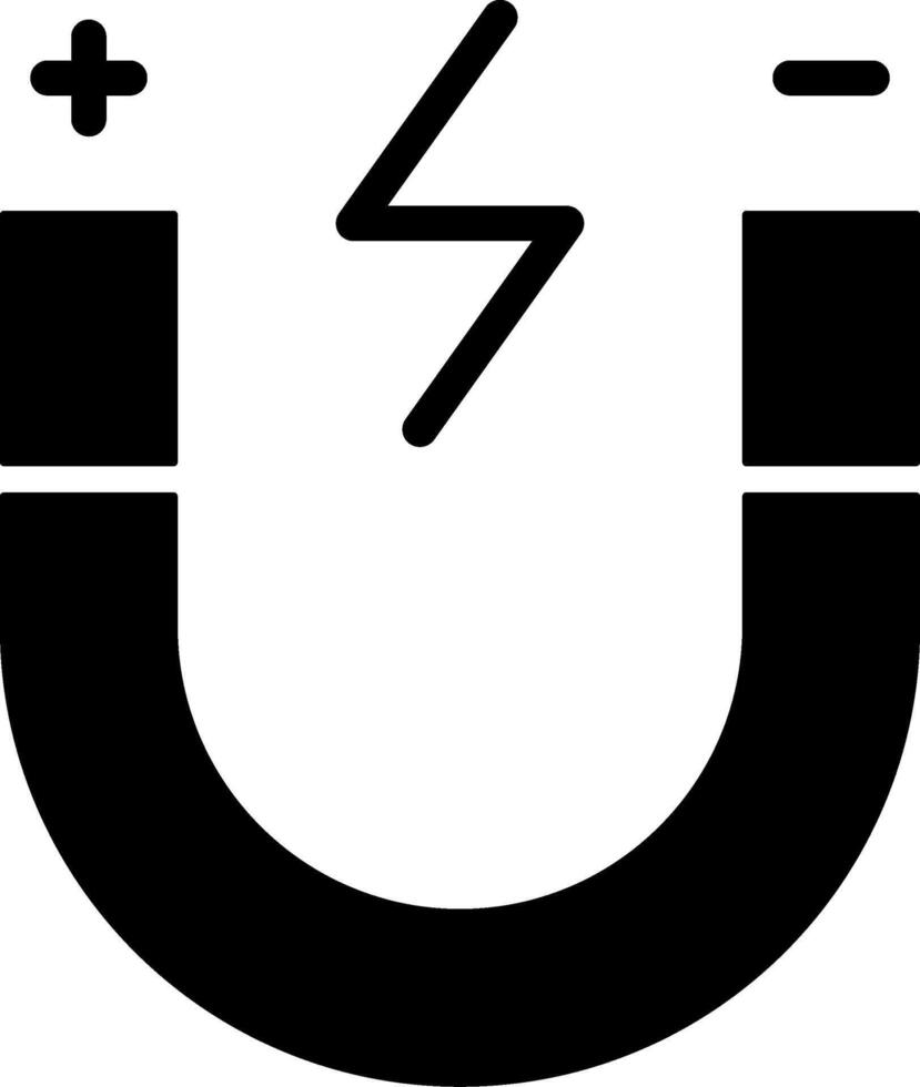 Attraction Magnet Solid Black Icon vector