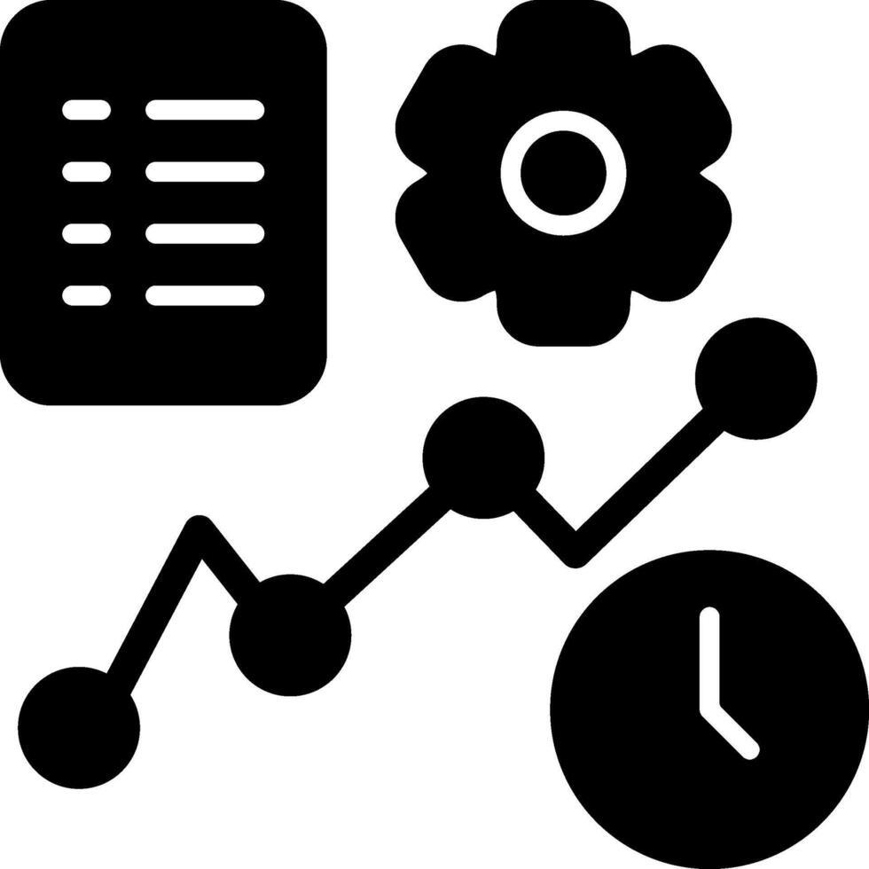 Time Series Analysis Solid Black Icon vector