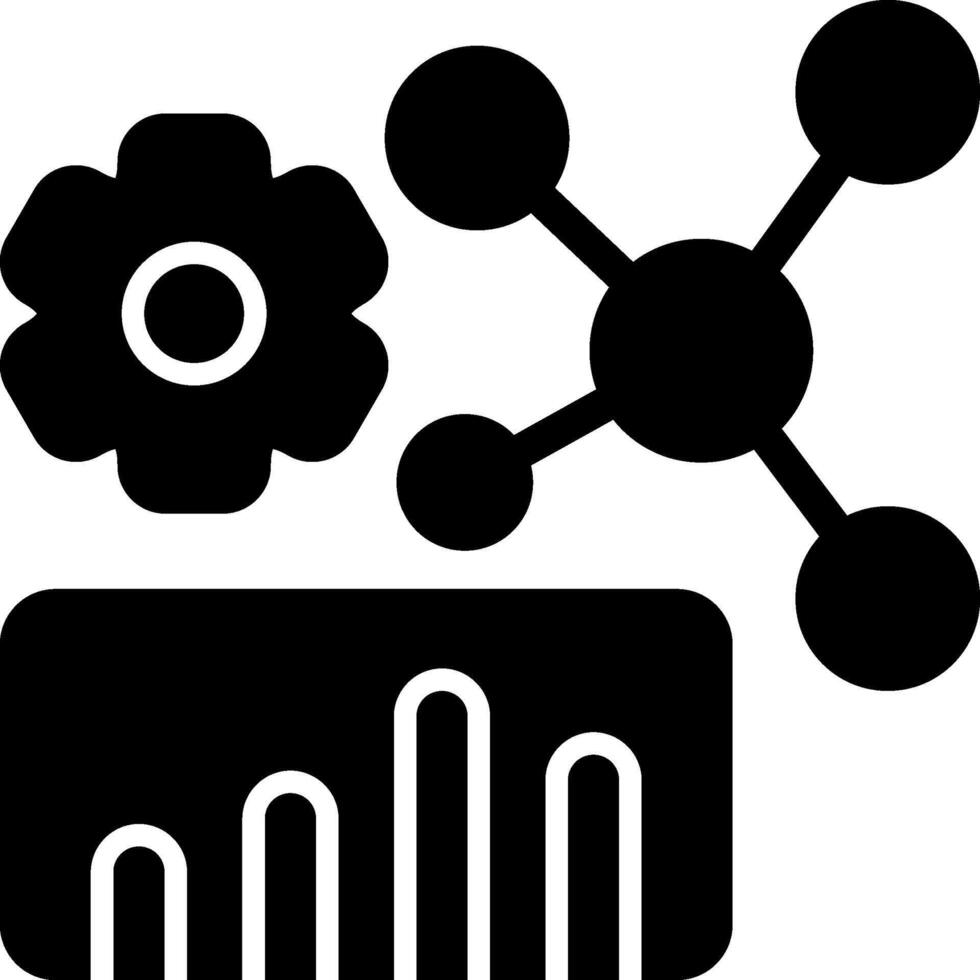Bayesian Networks Solid Black Icon vector