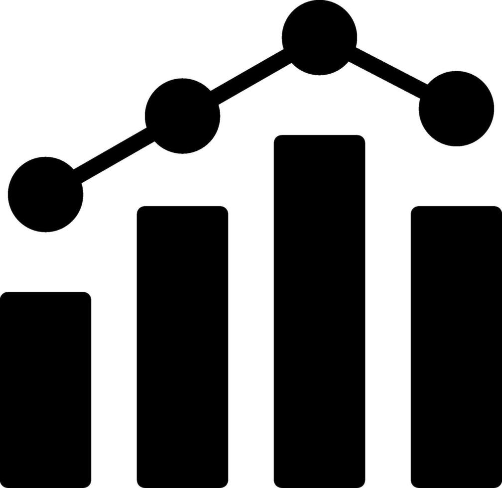 Analytics Bar Chart Solid Icon vector