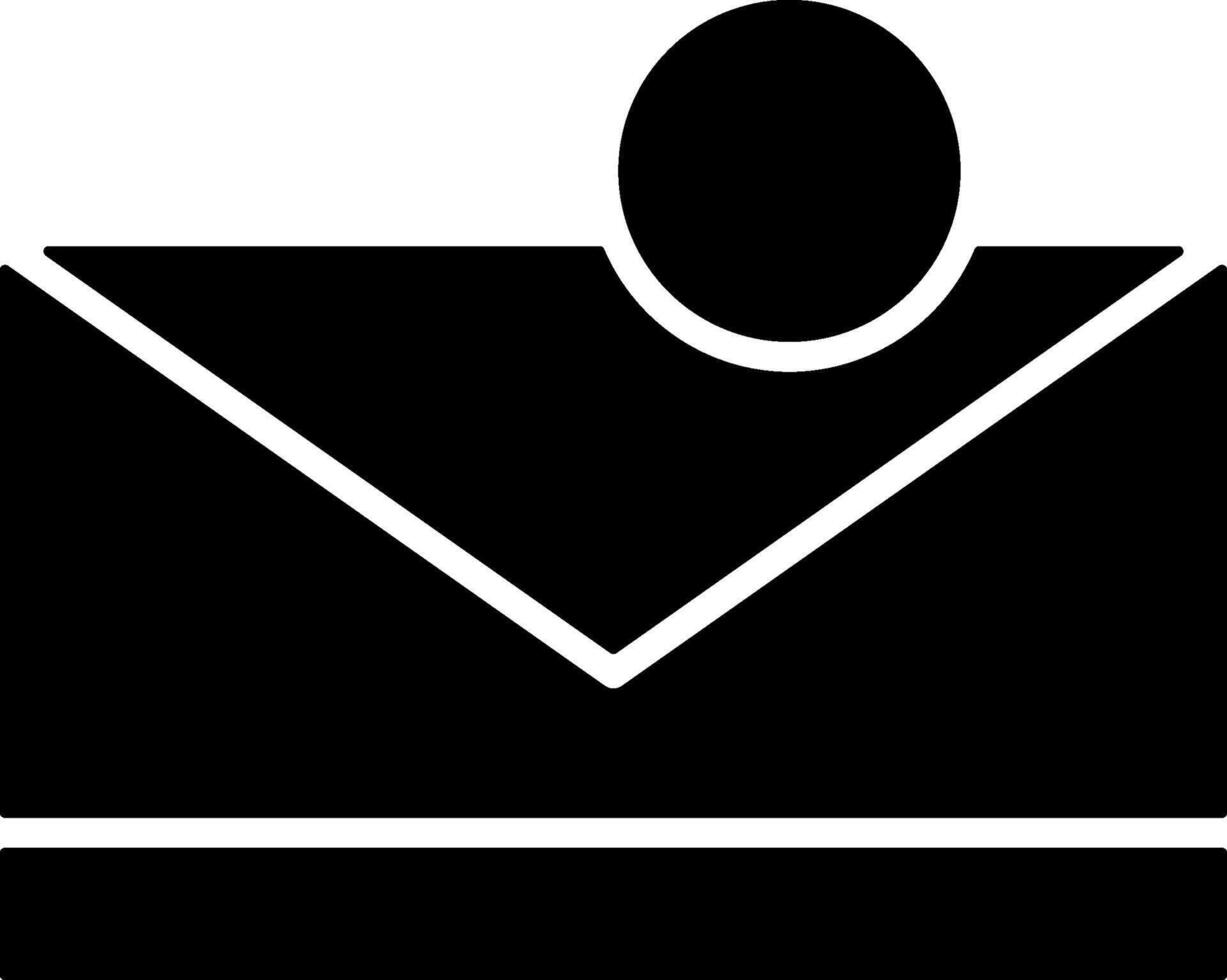 Email Notification Solid Black Icon vector