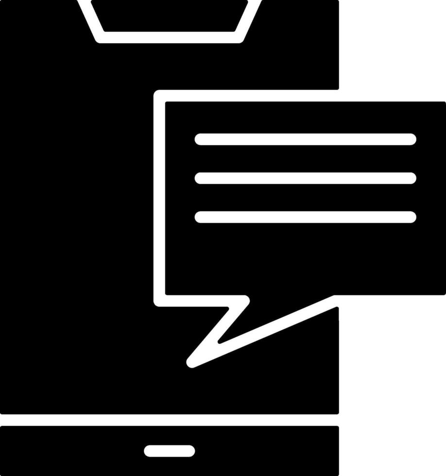 Mobile Message Solid Black Icon vector