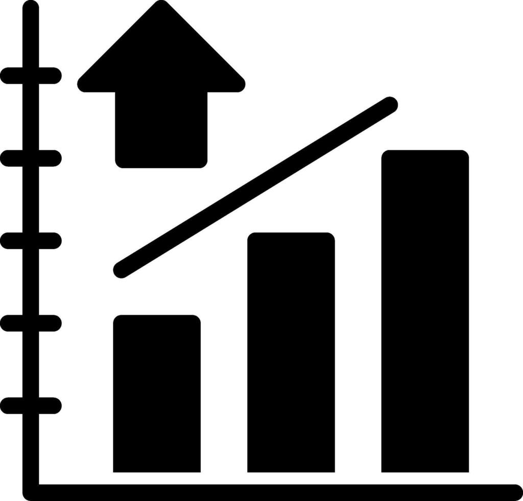 Chart Graph Solid Black Icon vector