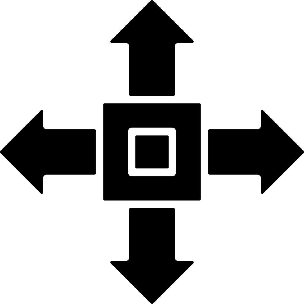 Arrows Directions Solid Black Icon vector