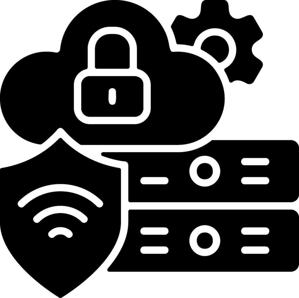 Data Privacy Solid Black Icon vector