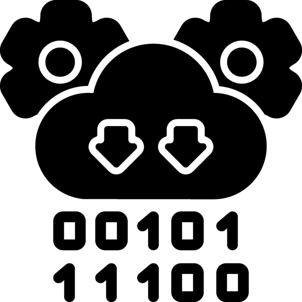 Data Streams Solid Black Icon vector