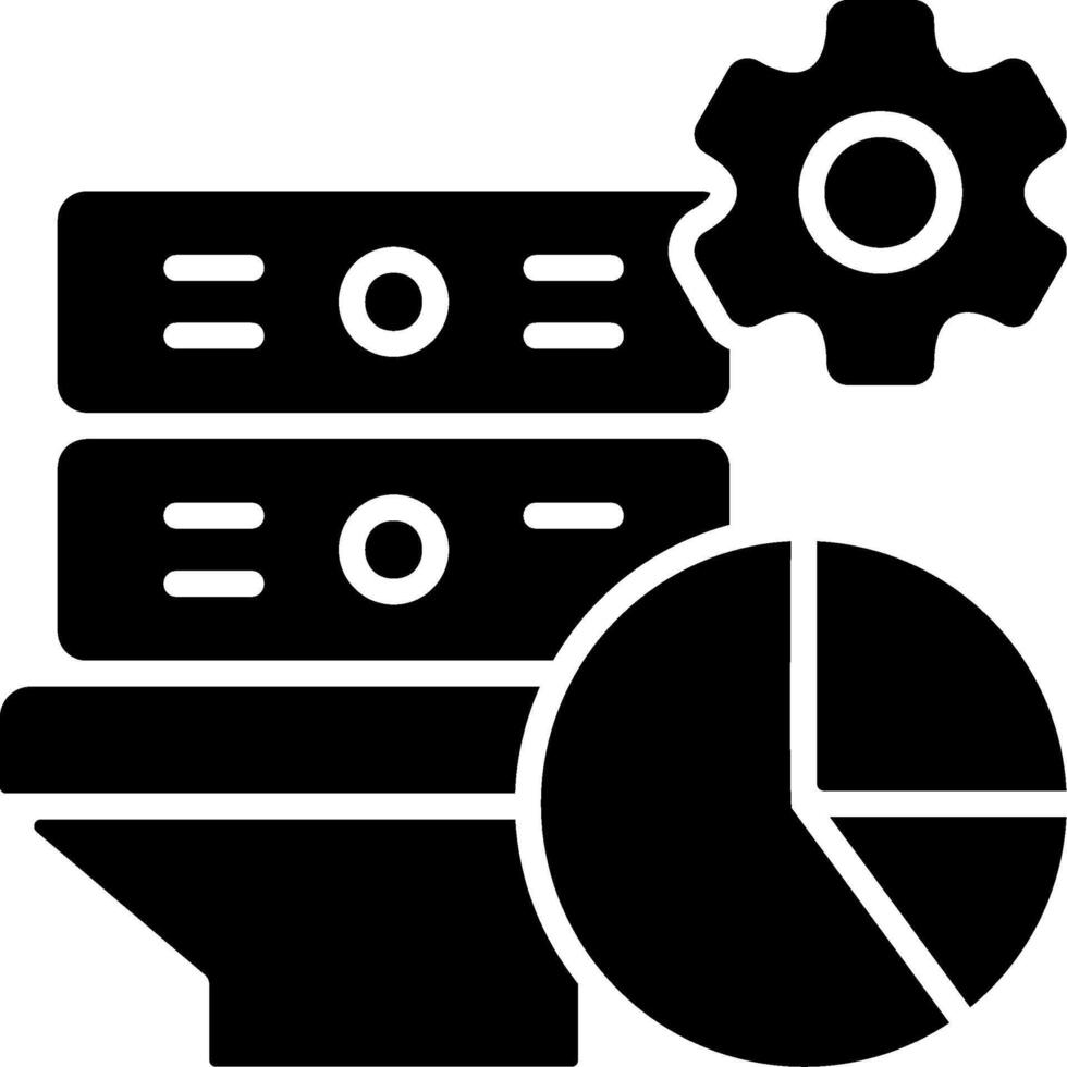 Data Wrangling Solid Black Icon vector