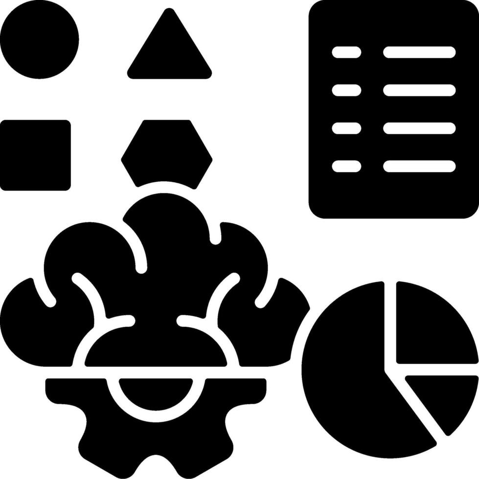 Feature Engineering Solid Black Icon vector