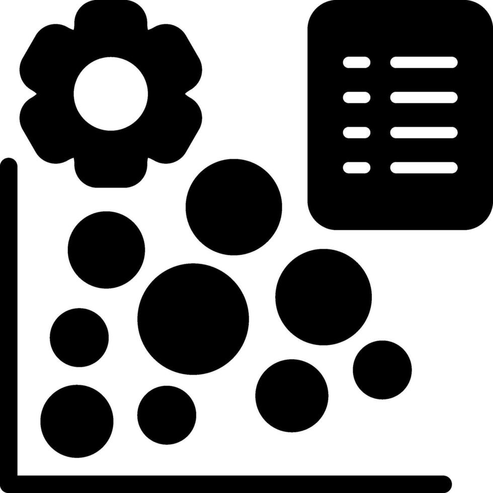 K Means Clustering Solid Black Icon vector