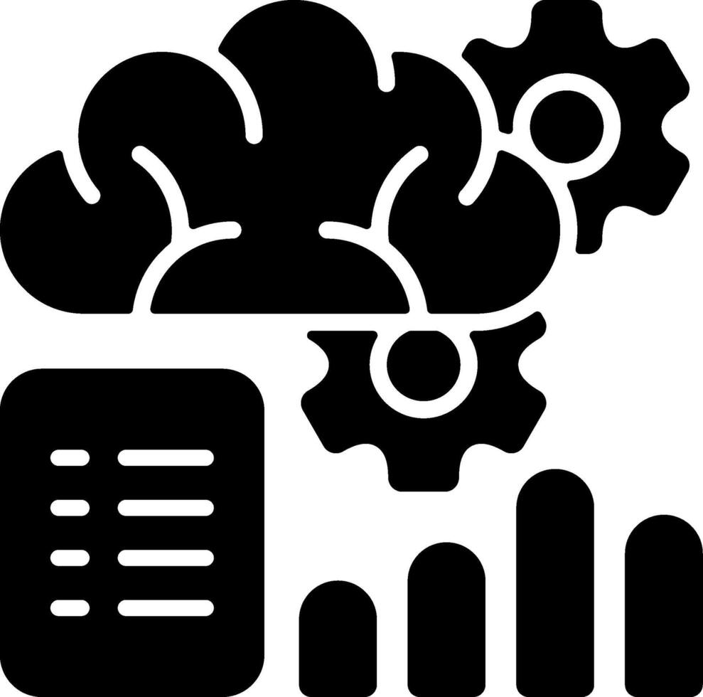 Machine Learning Solid Black Icon vector