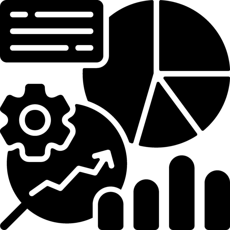 Predictive Analytics Solid Black Icon vector