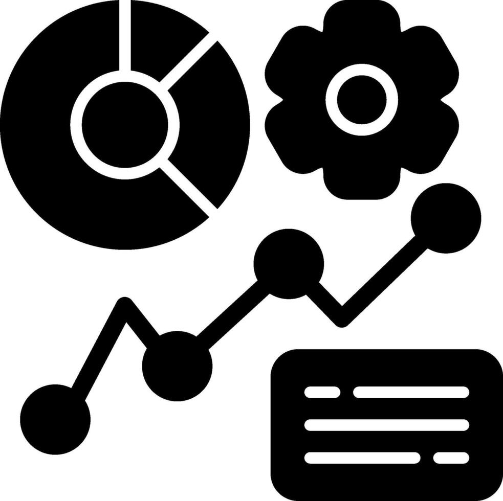 Regression Analysis Solid Black Icon vector