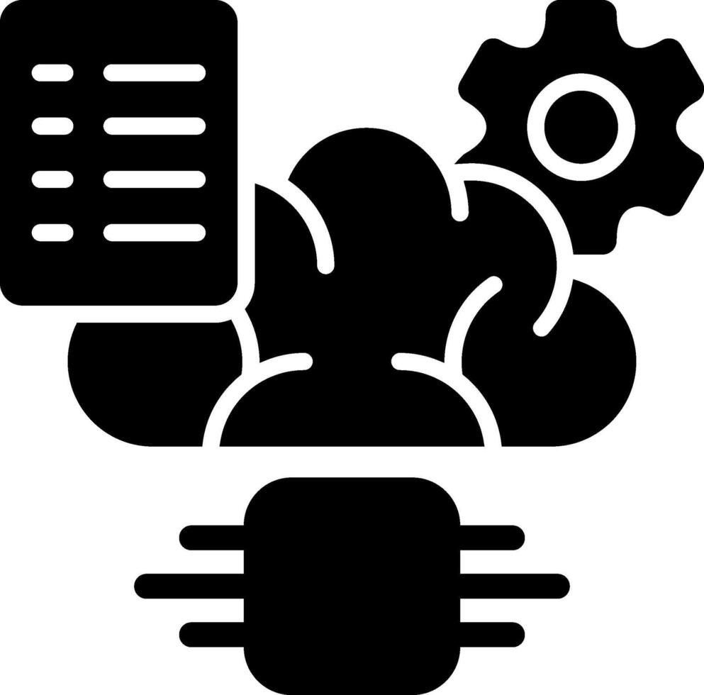 Reinforcement Learning Solid Black Icon vector