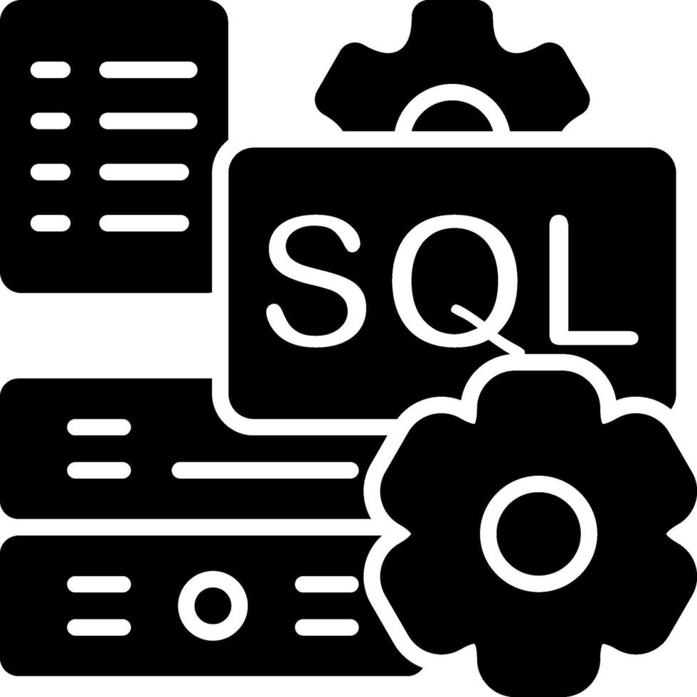 SQL Solid Black Icon vector