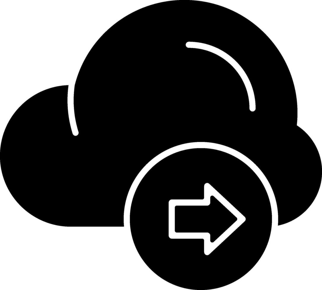 Cloud Redo Solid Black Icon vector