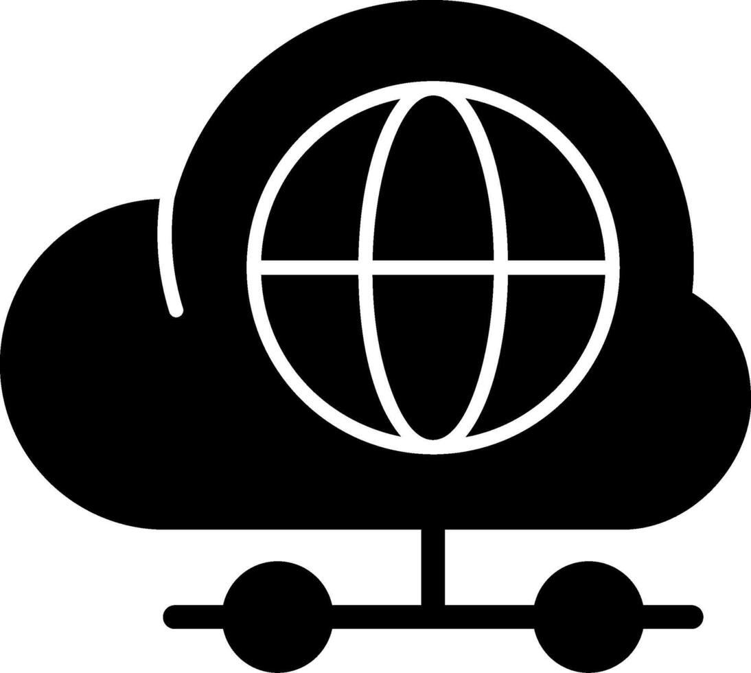 Global Sever Solid Black Icon vector