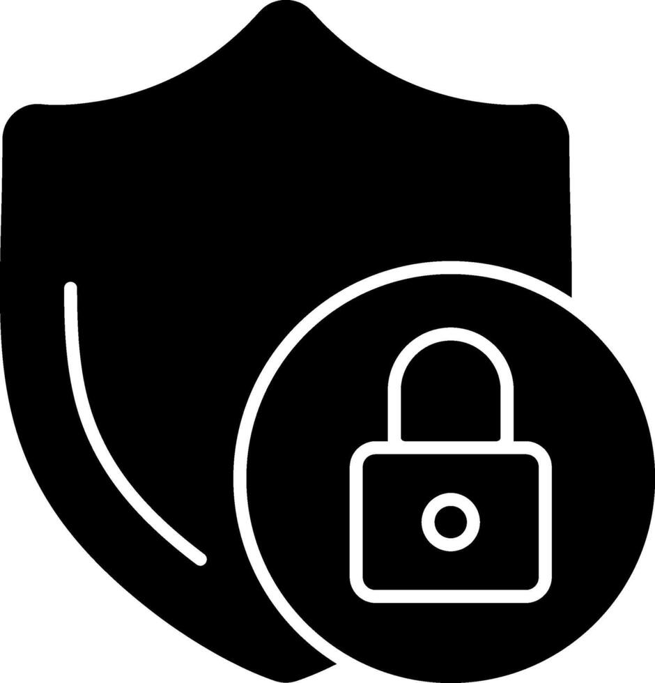 Protection Solid Black Icon vector
