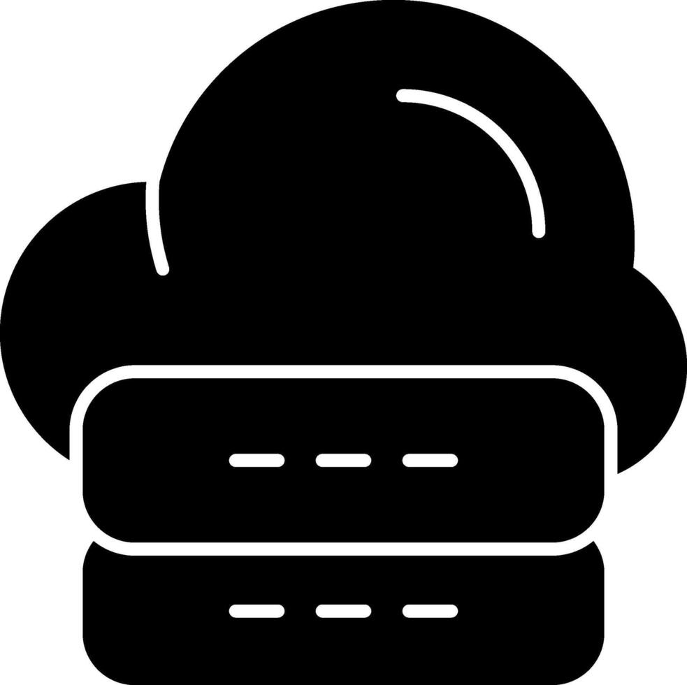 Network Server Solid Black Icon vector