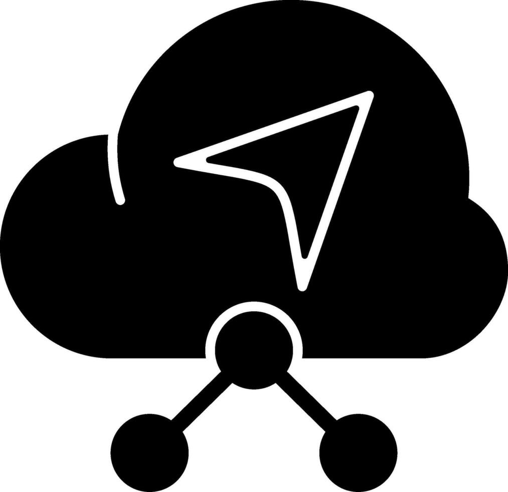Share Network Solid Black Icon vector