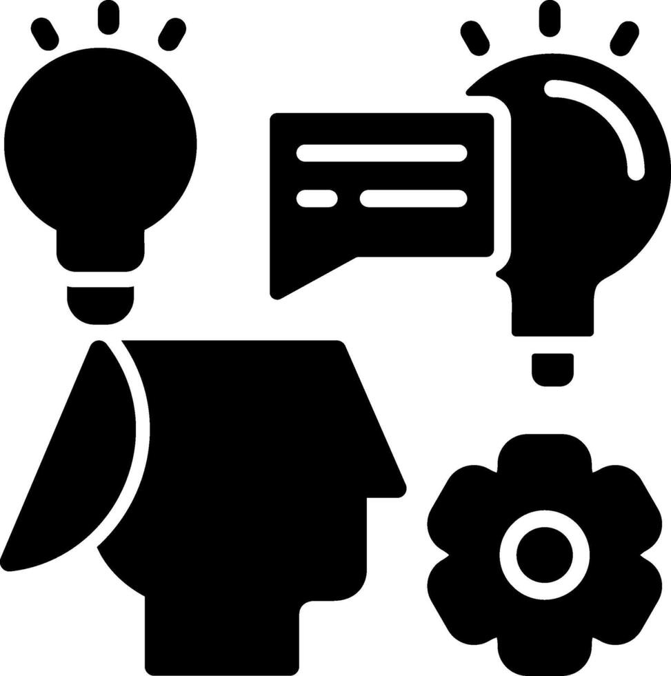 Receptive Mind Solid Black Icon vector