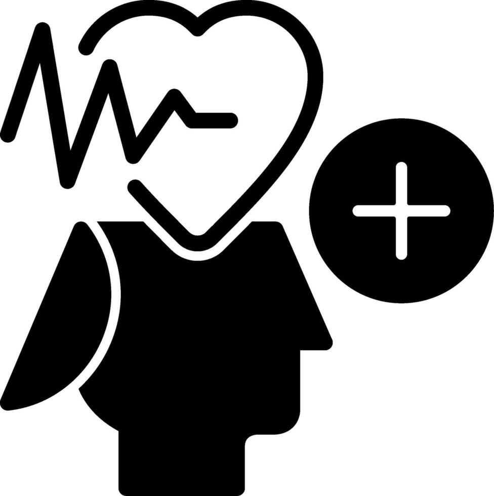 Mental Health Solid Black Icon vector
