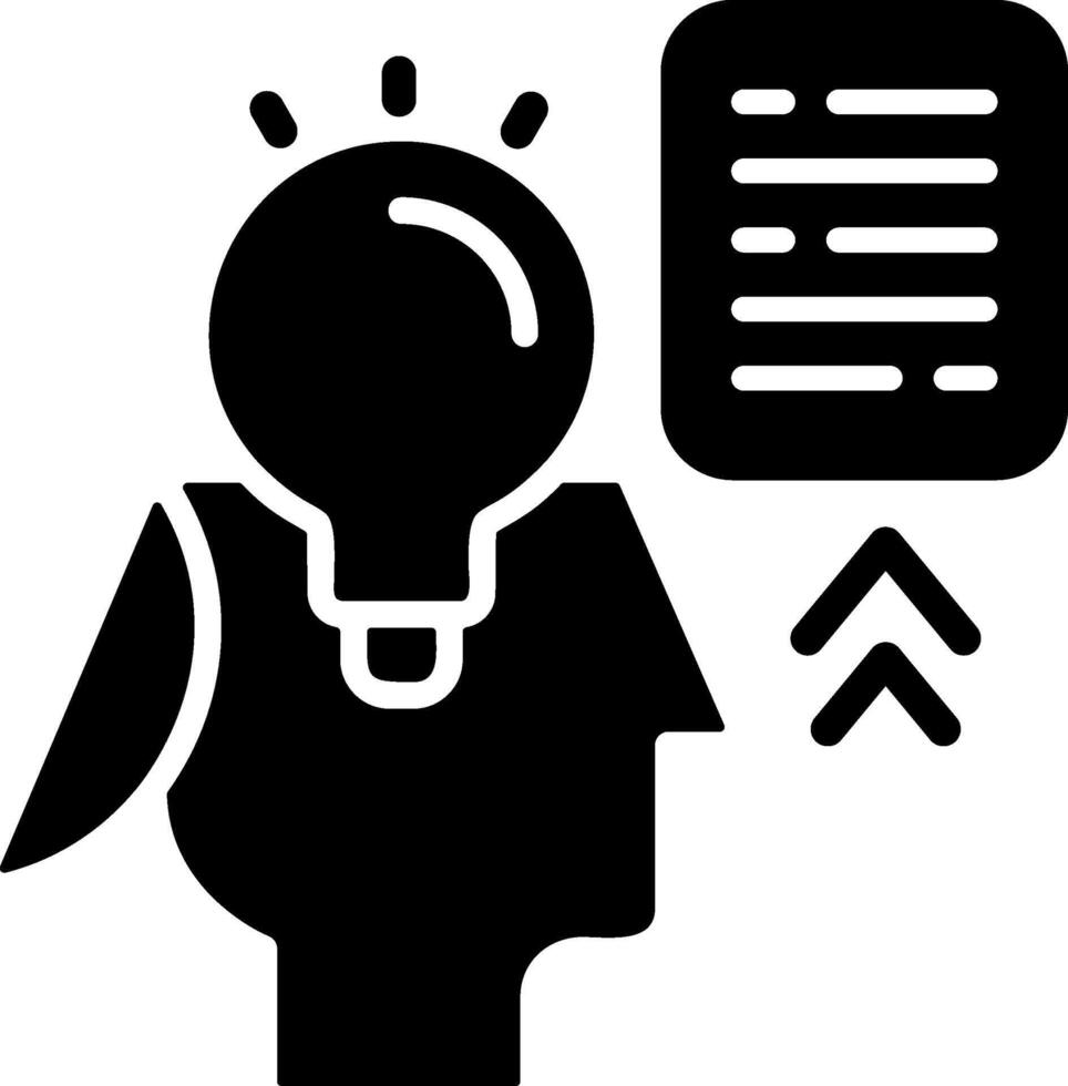Intuitive Mind Solid Black Icon vector