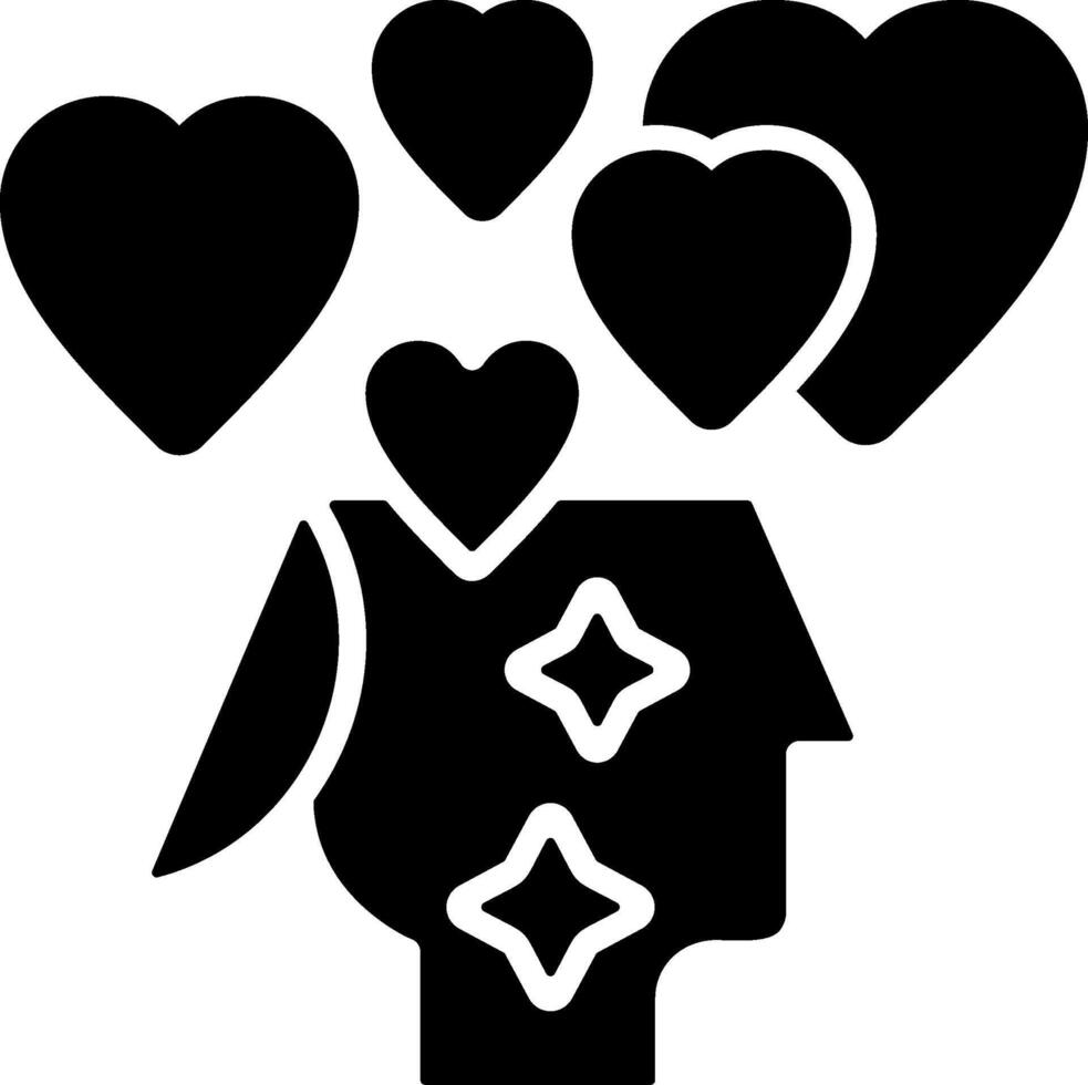 Empathy Solid Black Icon vector