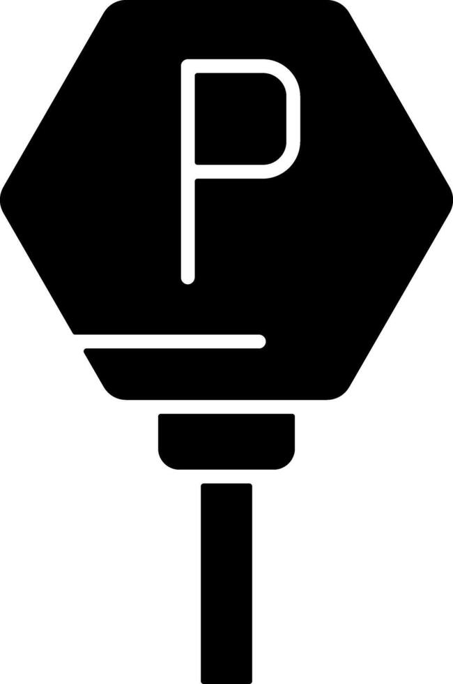Parking sign Solid Black Icon vector