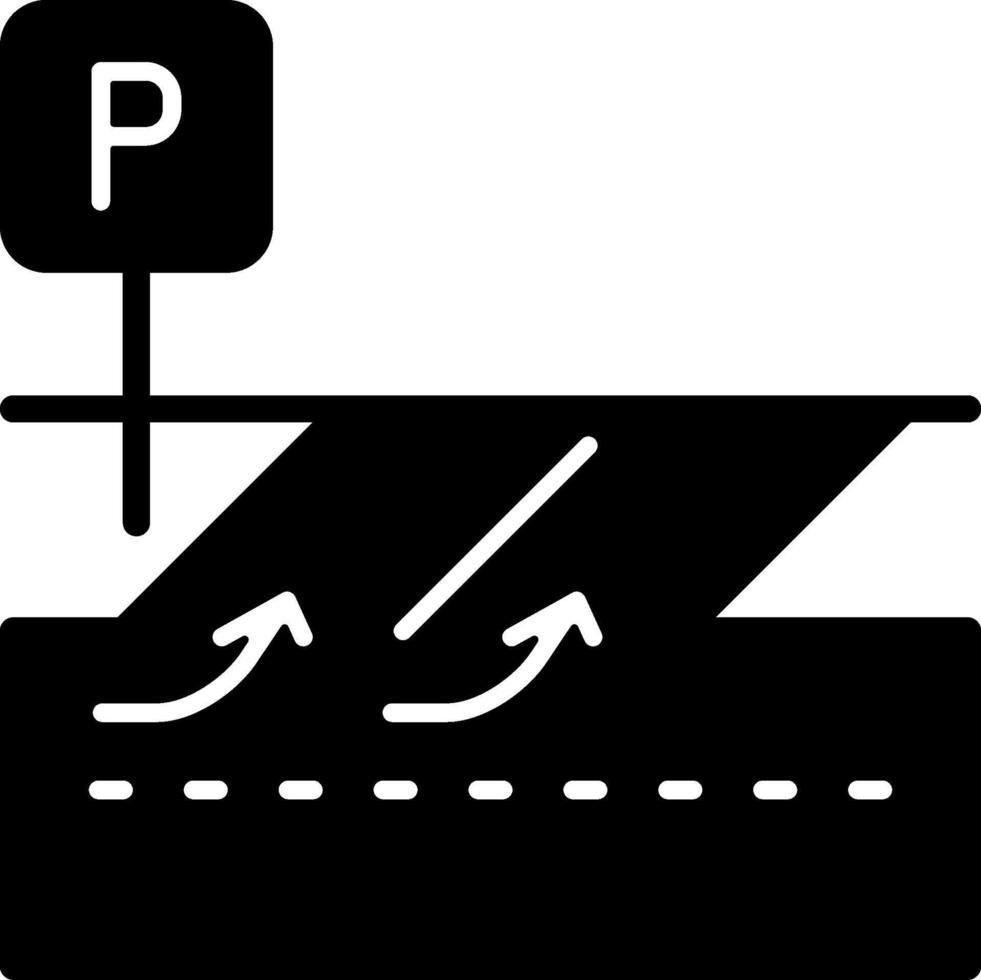 Parking space Solid Black Icon vector