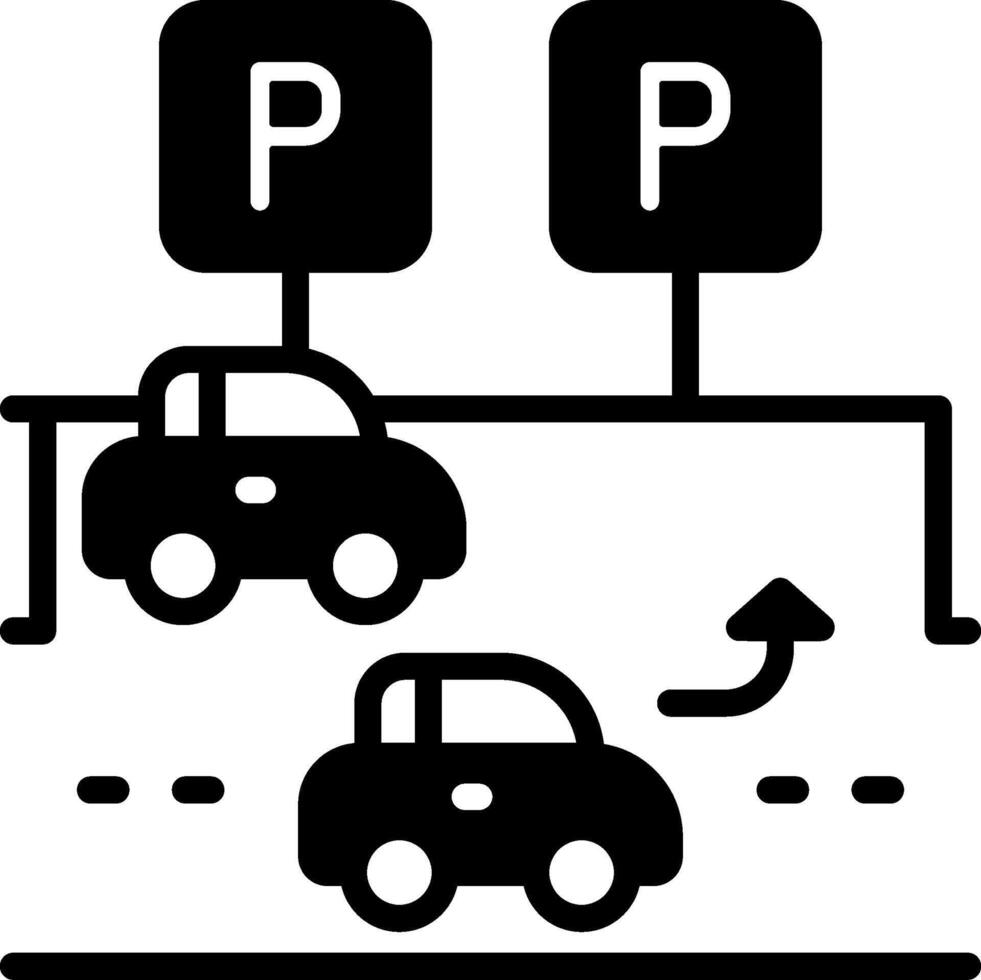 Car alignment guide Solid Black Icon vector