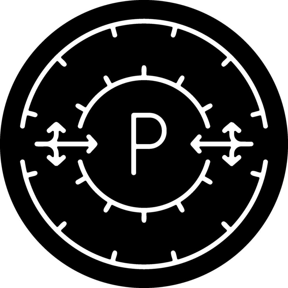 Parking circle Solid Black Icon vector