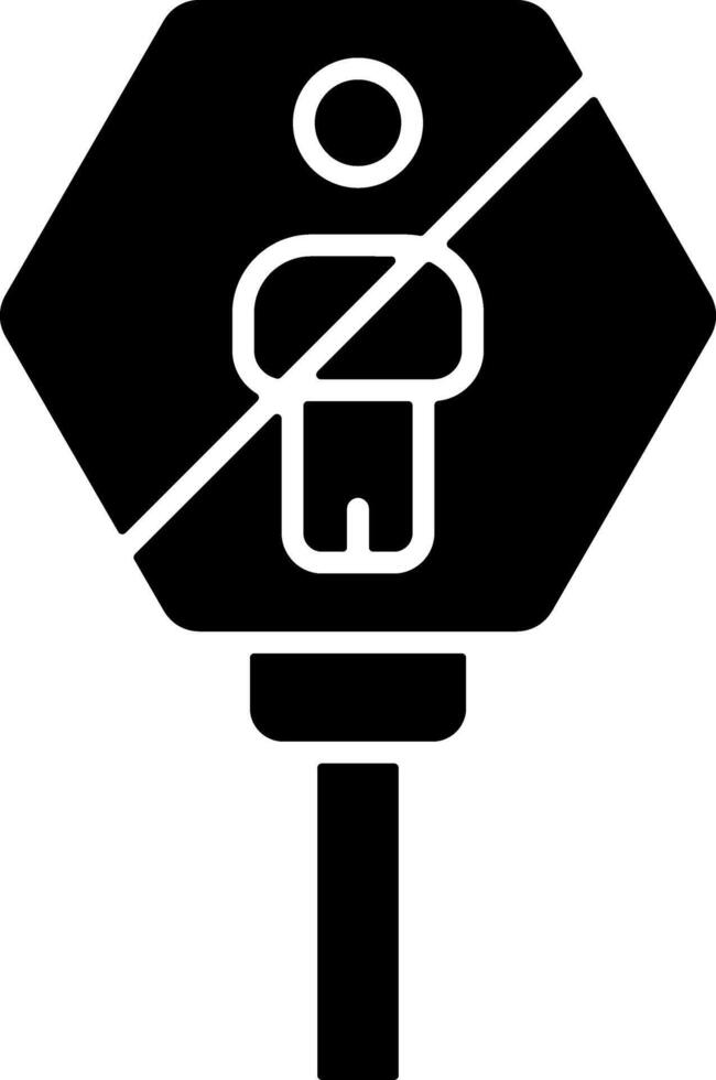 No standing Solid Black Icon vector
