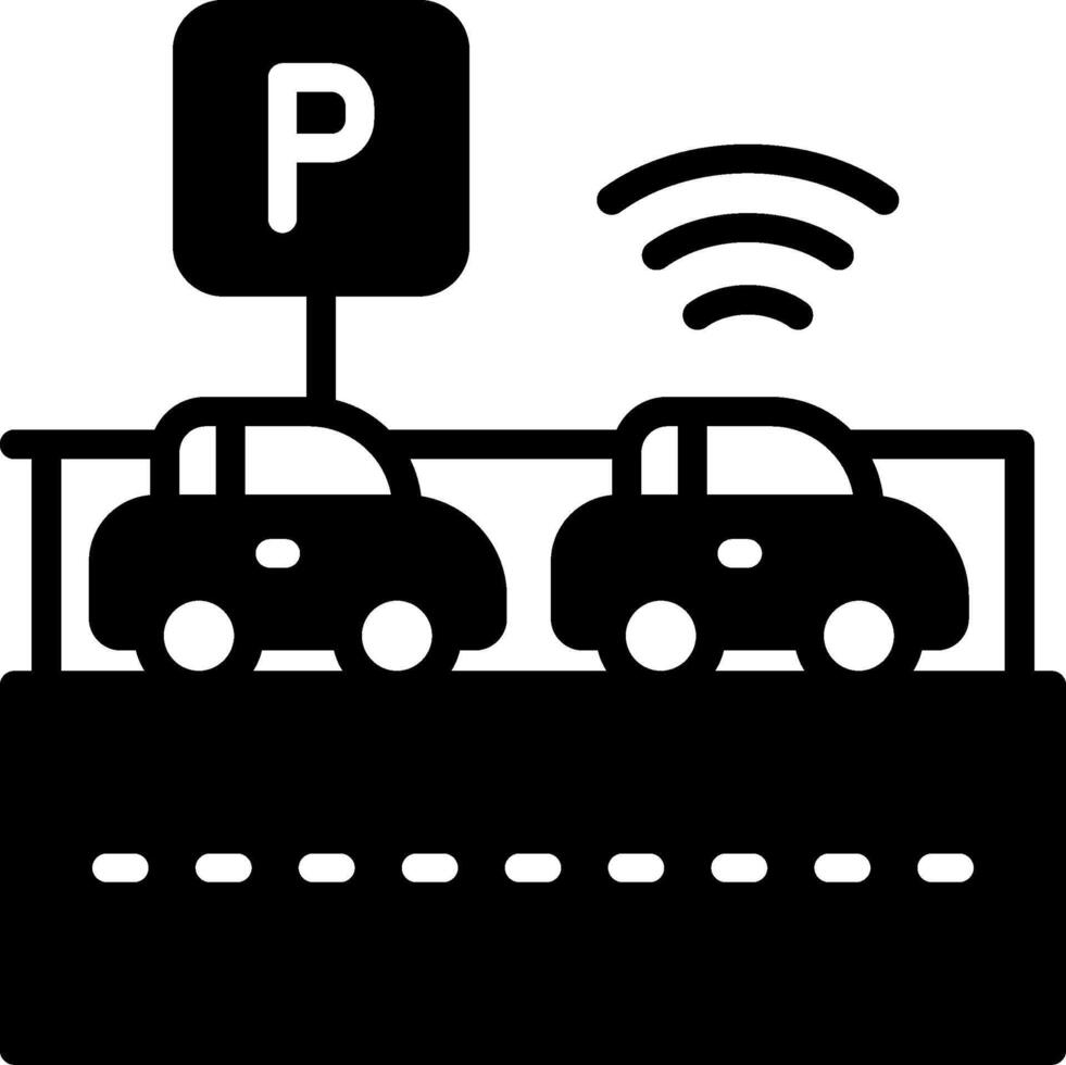 Parking sensor Solid Black Icon vector