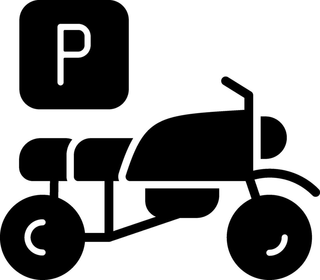 Motorcycle parking Solid Black Icon vector