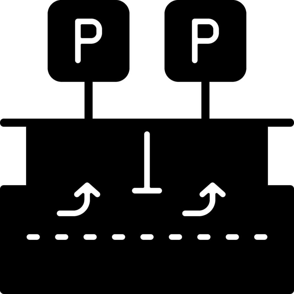 Parallel parking Solid Black Icon vector