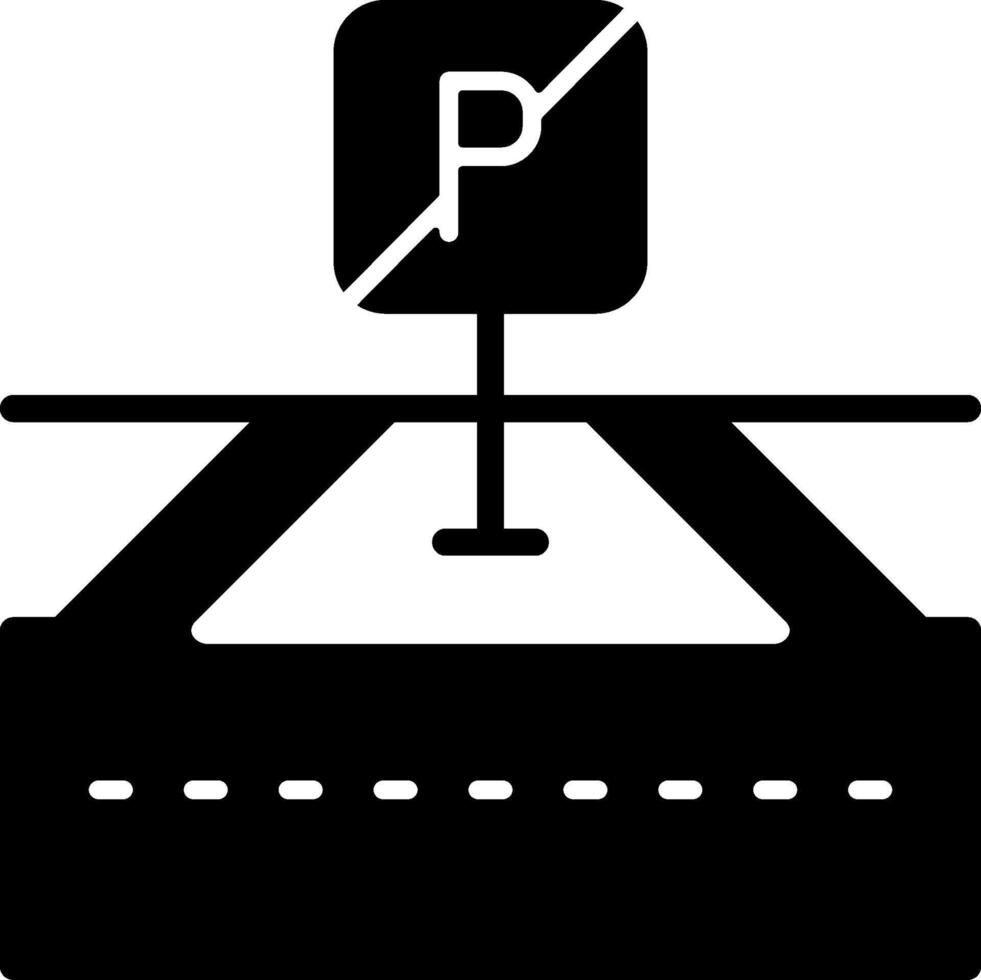 No parking Solid Black Icon vector